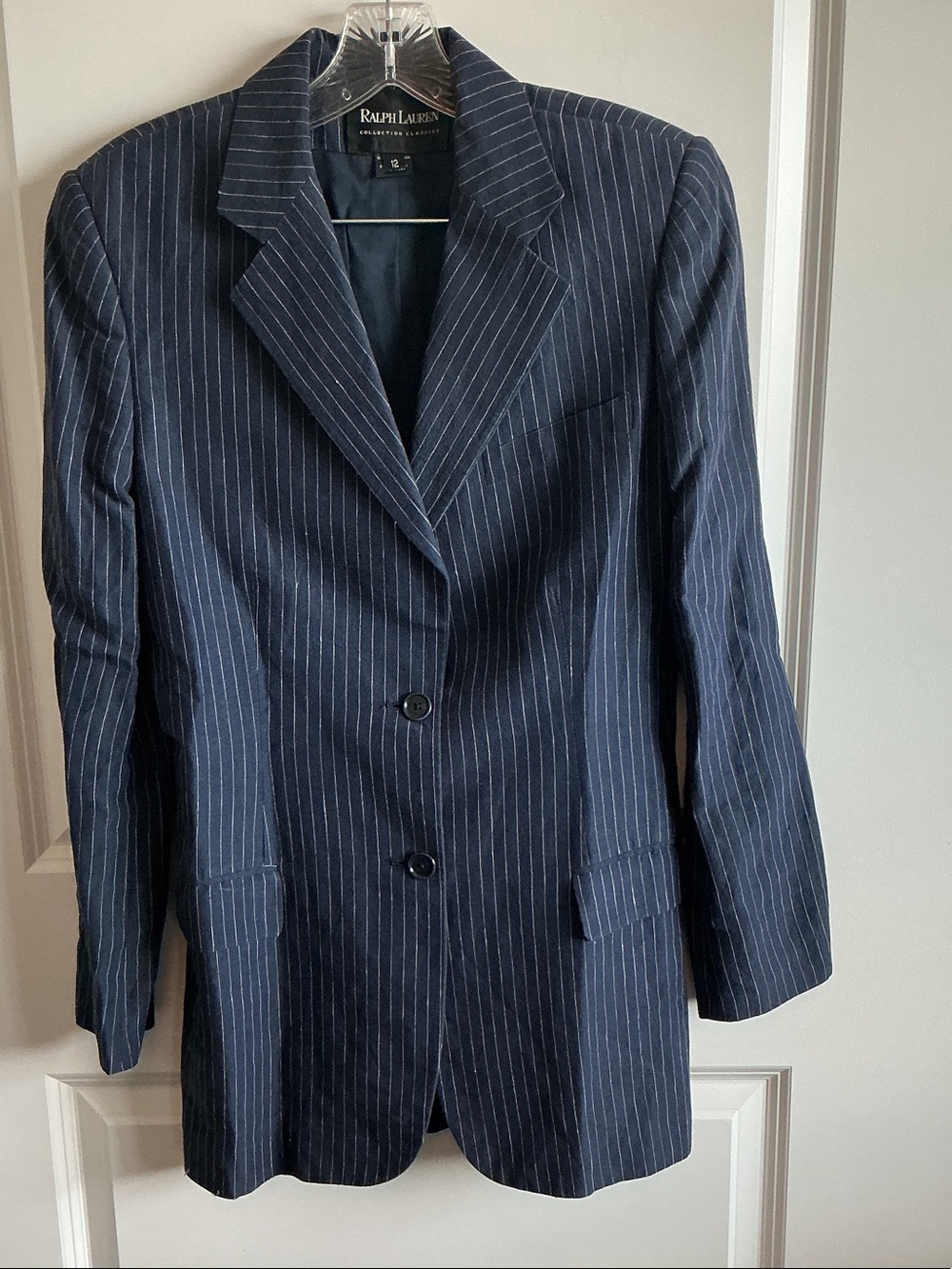 Ralph Lauren Navy and White Pinstripe Blazer